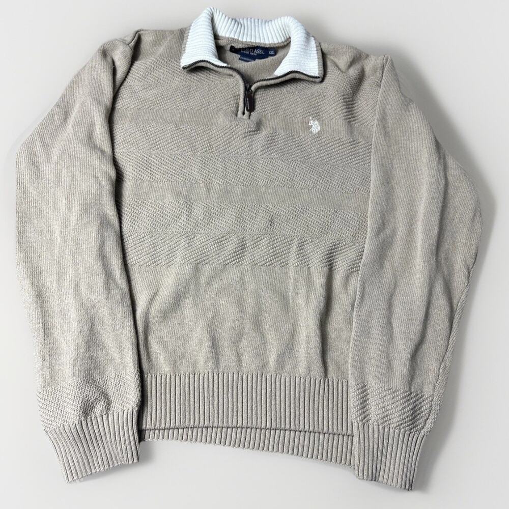 U.S. Polo Assn. XXL Blue Pullover Long Sleeve Quarter Zip Sweatshirt Mens